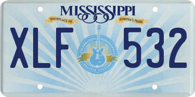 MS license plate XLF532