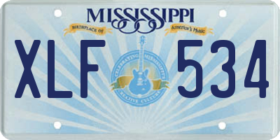 MS license plate XLF534