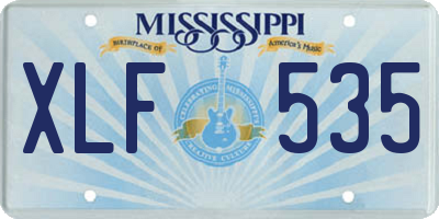 MS license plate XLF535