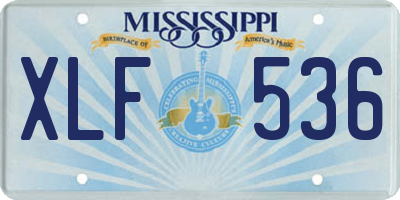 MS license plate XLF536
