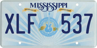 MS license plate XLF537