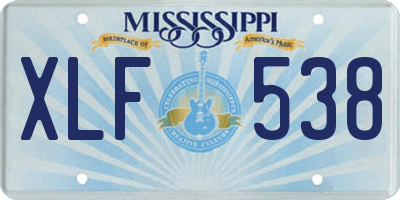 MS license plate XLF538
