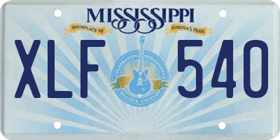 MS license plate XLF540