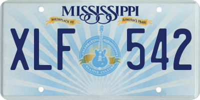 MS license plate XLF542