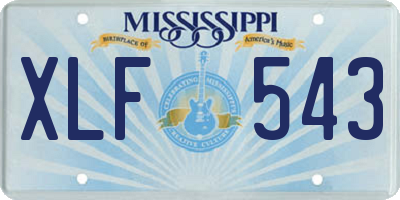 MS license plate XLF543