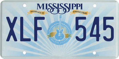 MS license plate XLF545