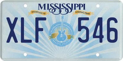 MS license plate XLF546