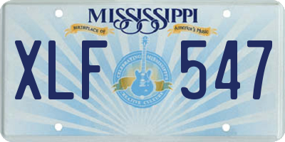 MS license plate XLF547