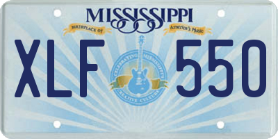 MS license plate XLF550