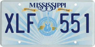 MS license plate XLF551