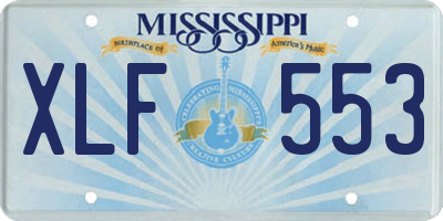 MS license plate XLF553