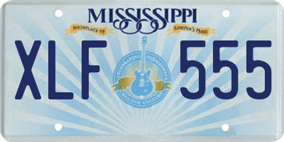 MS license plate XLF555