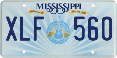 MS license plate XLF560