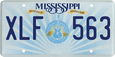 MS license plate XLF563