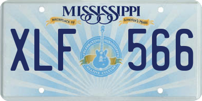 MS license plate XLF566