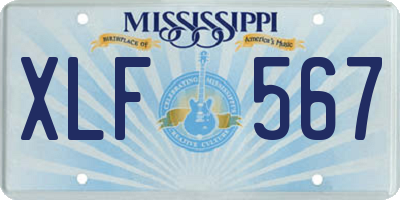 MS license plate XLF567