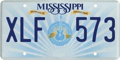 MS license plate XLF573
