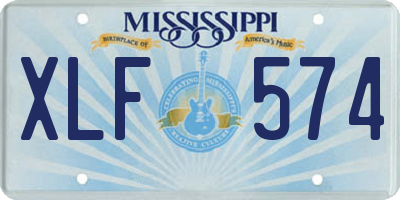MS license plate XLF574