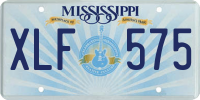 MS license plate XLF575