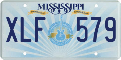 MS license plate XLF579