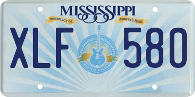 MS license plate XLF580