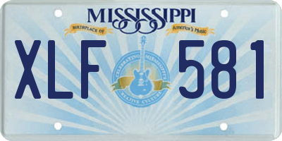 MS license plate XLF581