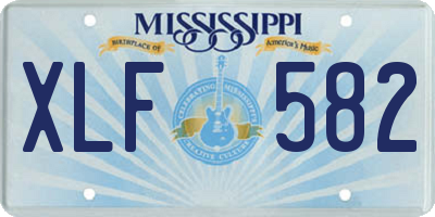 MS license plate XLF582