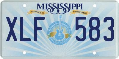 MS license plate XLF583
