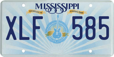 MS license plate XLF585
