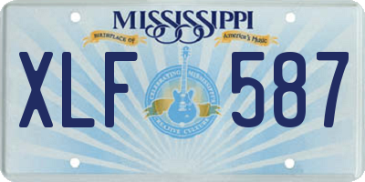 MS license plate XLF587