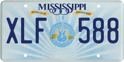 MS license plate XLF588