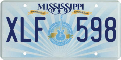 MS license plate XLF598