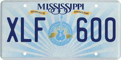 MS license plate XLF600