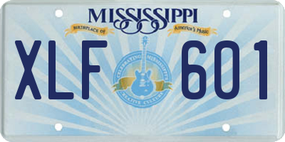 MS license plate XLF601