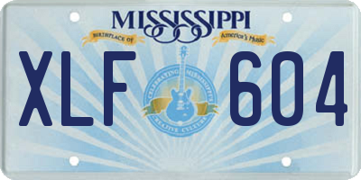 MS license plate XLF604