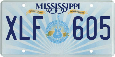 MS license plate XLF605