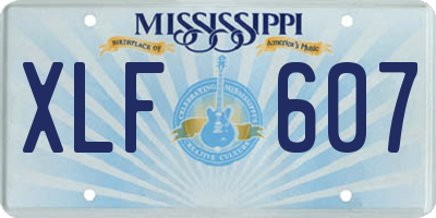 MS license plate XLF607