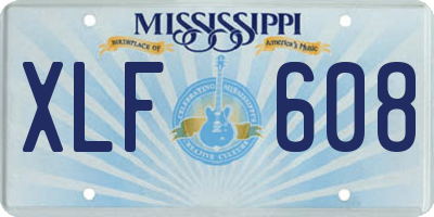 MS license plate XLF608