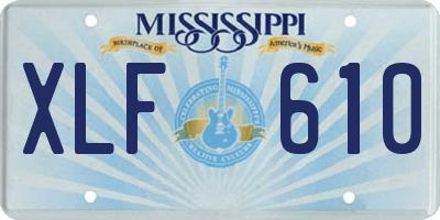 MS license plate XLF610