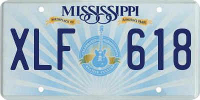 MS license plate XLF618