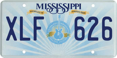 MS license plate XLF626