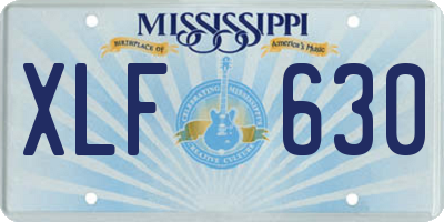 MS license plate XLF630