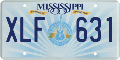 MS license plate XLF631