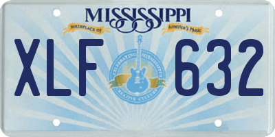 MS license plate XLF632