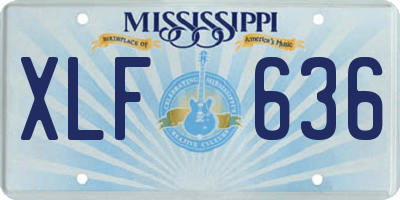 MS license plate XLF636