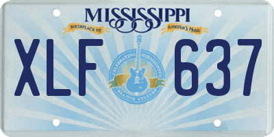 MS license plate XLF637