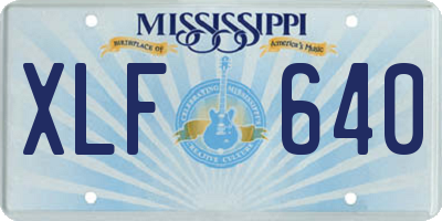 MS license plate XLF640