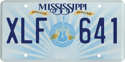MS license plate XLF641