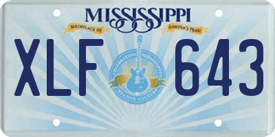 MS license plate XLF643