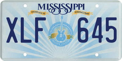 MS license plate XLF645